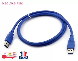 Câble d'extension USB 3.0 A mâle à mâle Data Câble USB 3.0 Type A Haute Qualité - Foto 1 di 6