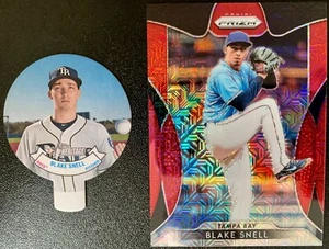 BLAKE SNELL LOT: 2019 Topps Heritage Candy Lids, 2019 Prizm Red Mojo #ed 187/299 - Bild 1 von 4