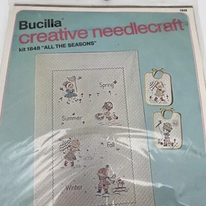 Juego de 2 baberos acolchados Bucilla Creative Needlepoint grandes #1848 nuevos - Imagen 1 de 11