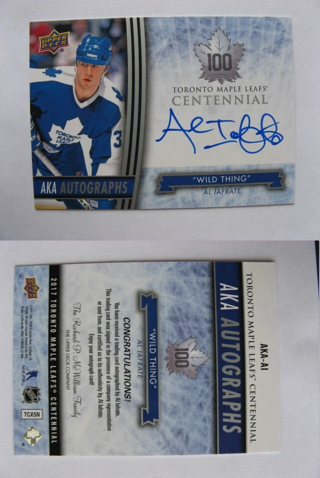 2017 Upper Deck Toronto Maple Leafs Centennial AKA Autographs Al Iafrate SP auto - Image 1 of 1