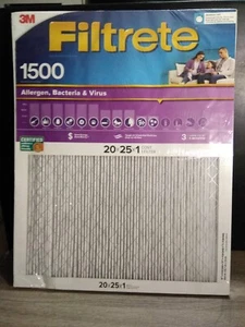 Filtrete 20 x 25 x 1 Premium Allergen Bacteria and Virus Air Filter FAST SHIPPIN - Picture 1 of 2