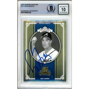 2005 Diamond Kings #277 Greg Maddux Signed Card Beckett AUTO 10 Slabbed Braves - Picture 1 of 5