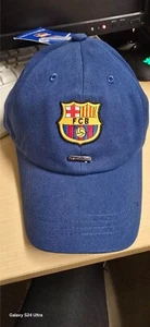 FC Barcelona Embroidered Buckle Back Cap / Hat Rhinoxgroup Navy Metal at Front - Picture 1 of 2