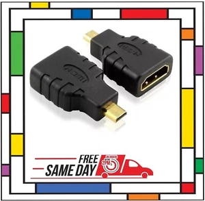 HDMI BUCHSE zu MICRO HDMI ADAPTER KONVERTER VERGOLDET für Heimkino GoPro - Bild 1 von 1
