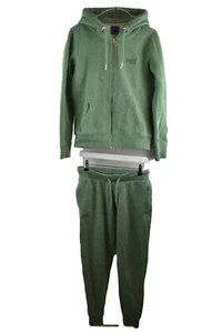 Superdry Womans Green Hoodie Tracksuit Set Joggers Size UK 10 Sports 2 Piece - Picture 1 of 15