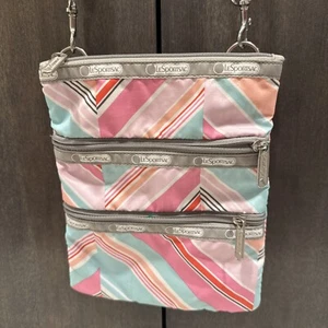 LeSportSac Crossbody 3 Multi Zipper Color Purse Bag Messenger 7.75" x 9" New - Picture 1 of 10