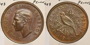 New Zealand 1943 Penny Bird animal P240041 combine shipping - Picture 1 of 3