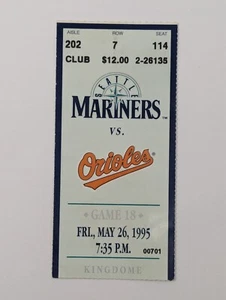 Boleto de los Marineros 26/05/1995, Ken Griffey Jr. Spiderman atrapa/rompe muñeca - Imagen 1 de 7