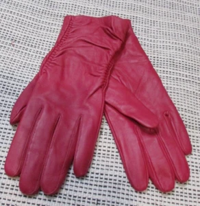 Women's MERONA Raspberry Leather Gloves Size L/ XL - Picture 1 of 4