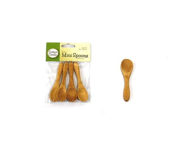12pc Bamboo Mini Spoons Wooden Bamboo Spoon Party Snack Cutlery Premium Quality - image 1 of 1