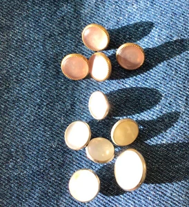 10~ Moonglass in Metal Frame Shank Buttons - Picture 1 of 1