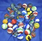 36 VINTAGE Glass MARBLES Cat's EYES, STRIPED Very COLORFUL All $7.50
