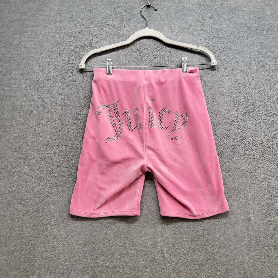 Juicy Couture Women Shorts Small Pink Logo OG Bling Rhinestones READ - Image 1 of 4