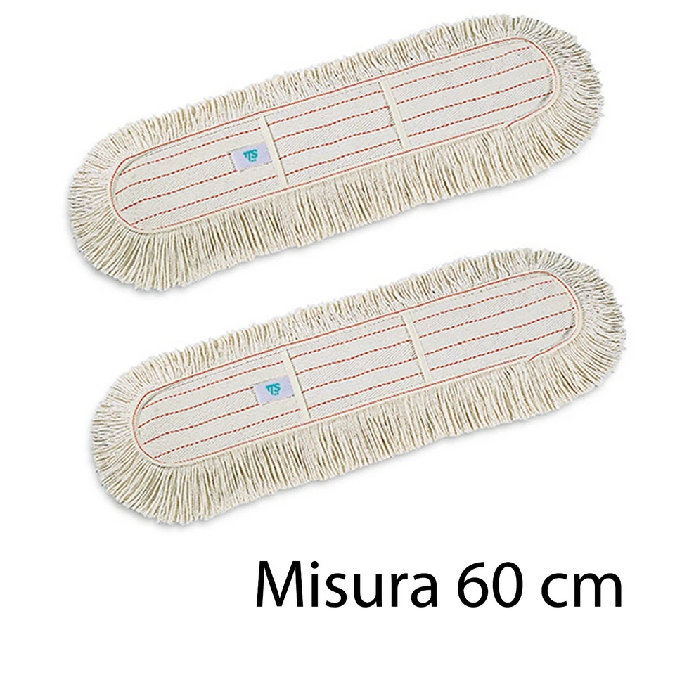 2pz TTS RICAMBIO MIDDLE COTTON Frangia 60cm con tasche pulizia pavimenti