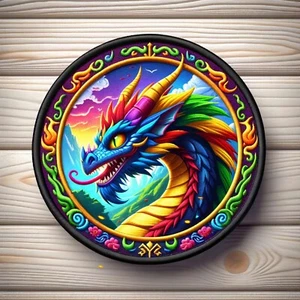 Dragon Patch iron-on Applique Geeks & Gamers Creature Myths Greek Legend Cryptid - Picture 1 of 12
