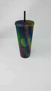 Gobelet tasse froide clouté arc-en-ciel noir Starbucks 2023 huile d'automne 24 oz - Photo 1/5