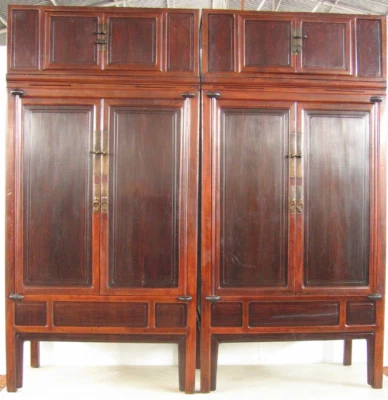 Gabinetes chinos antiguos Shanxi China 1870-1890 madera de pera amarilla accesorios de bronce Foto 1 de 4