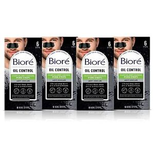 Bioré Men's Blackhead Remover Pore Strips, Charcoal Deep Cleansing Nose Strip...