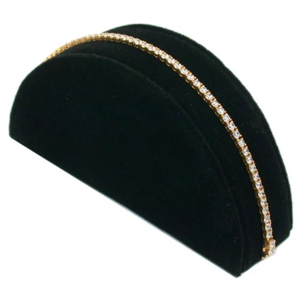 Pulsera media luna terciopelo negro exhibición de joyas 5" x 2 1/2" Foto 1 de 1