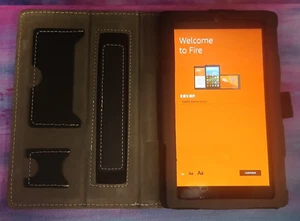 Amazon Black Kindle Fire 7th Gen  Tablet 7" Display 8 GB WiFi 2 Cameras w/Alexa - Picture 1 of 10