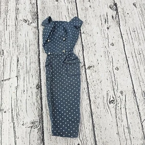 1962 Mattel Barbie On-The-Go Pak Etuikleid Barbie Puppe blau gepunktetes Kleid - Bild 1 von 6