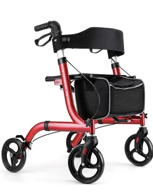 Rolling Walkers for Seniors w/Seat Folding Rollator Walkers Lightweight 300lb US - Image 1 of 4