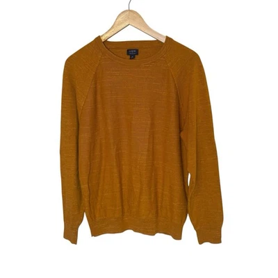 Suéter J Crew Para Hombres Raglán Budded Cuello Redondo Algodón Cosecha Mediana Dorado Otoño Foto 1 de 4