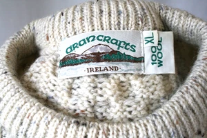 Vintage Aran Crafts Ireland 100% Wolle Pullover Gr. XL Fischer Traditional Revival - Bild 1 von 11