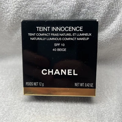Chanel Teint Innocence natürlich leuchtendes kompaktes Make-up LSF 10 40 beige 0,42 Unzen - Bild 1 von 4
