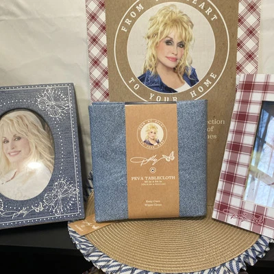 Dolly Parton's DG Tablecloth Peva Blue Denim Look with Butterflies 60"x 84" - Image 1 of 3