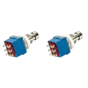 Interruttore Pedale Effetti Blu Metal Switch Strumento Musicale Chitarra - Foto 1 di 12