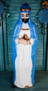 Vintage allgemeine Schaumstoff Krippe Blasform Weiser König Magier 23" blaues Gewand mit Kordel - Bild 1 von 13