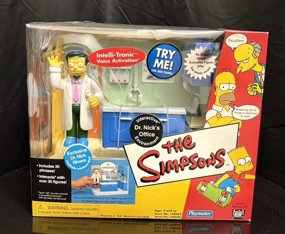 2002 The Simpsons Dr Nick's Office Playset Toy Playmates Interactive Environment