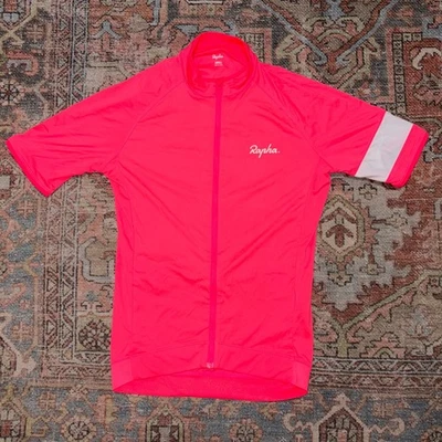 Camiseta deportiva Rapha Core de manga corta para hombre talla pequeña rosa cremallera completa ciclismo ligero Foto 1 de 4