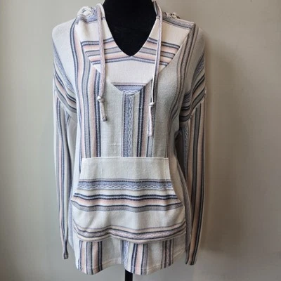 Bohemian Baja Hippie Knit Pullover Lightweight Hoodie Large - Image 1 of 4