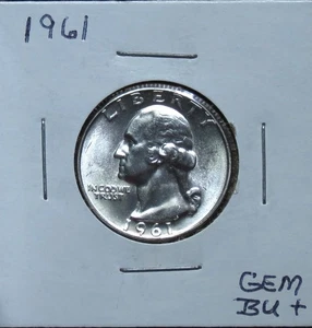 1961 BU Gem Problem Free Washington Quarter 5J330ERCS - Picture 1 of 4
