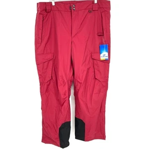 SLALOM Mens Cargo Pant Ski Snowboard Pants Dark Red XL - Picture 1 of 8