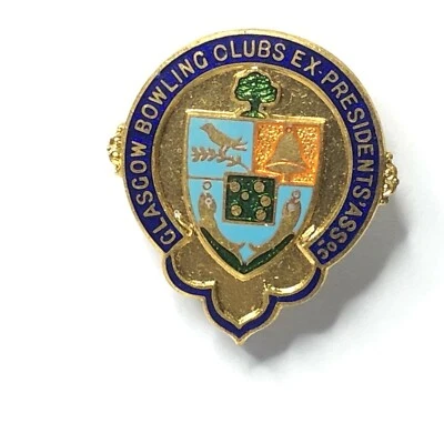 Vintage Glasgow Bowling Clubs ex presidents Enamel Badge 3.3 x 3 cm's  - Image 1 of 3