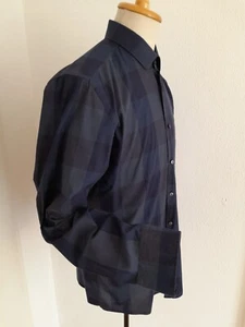 HUGO BOSS Herren Hemd Gr. 41 blau H96 kariert black label slim fit langarm - Bild 1 von 4
