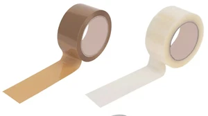Clear Brown Parcel Tape Strong Packing Carton Sealing Tape 48mm x 66m 6 12 36 72 - Picture 1 of 3