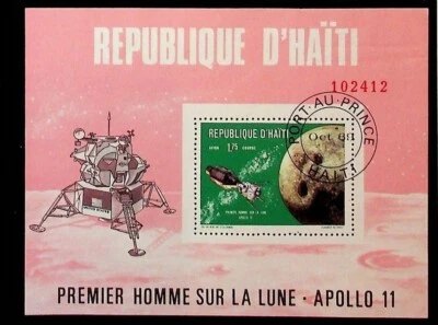 HAITI Sc 624H-I USED SOUVENIR SHEETS OF 1969 - SPACE - Image 1 of 2