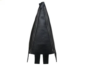 Weiß Faden Echtleder Schaltmanschette Schaltsack Für HONDA JAZZ III 07-13 - Picture 1 of 1