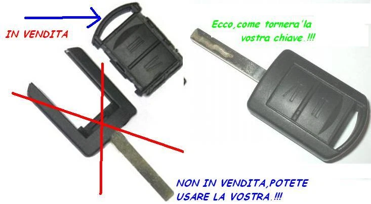 COVER CHIAVE GUSCIO OPEL CORSA C D MERIVA COMBO AGILA ASTRA TELECOMANDO TIGRA