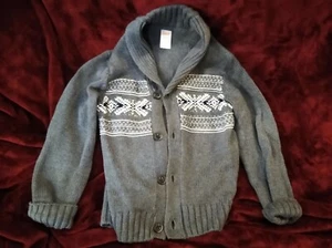 Gymboree Grey "Best in Blue" Boys Cardigan Sweater, size 5-6 - Picture 1 of 2