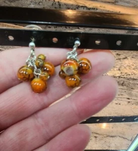 Beautiful Fire Quartz Nuggets Dangle Earrings Southwestern/boho Unique - Picture 1 of 1