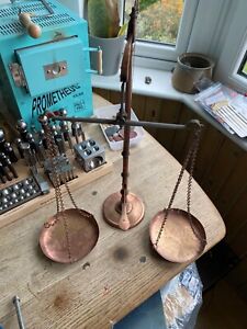 Rare antique French Apothecary/Banking copper scales