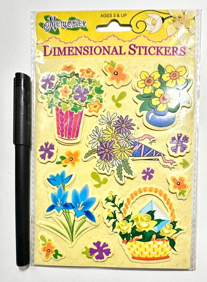 Memories Flower Stickers Scrapbooking Embellish Card - Image 1 of 1