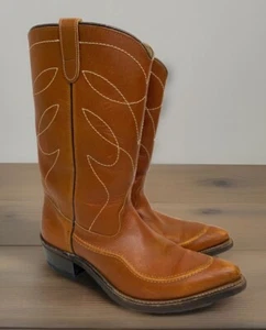 Double H Size 10.5 D Pointed Toe Work Boot Western Leather Vintage Cork Sole - Picture 1 of 9