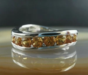 Ring Silber 925 orange Zirkonia 17 mm - Vorsteckring - modern & frisch silver - Bild 1 von 6