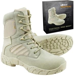 SGOMBERO! STIVALI ARMY TACTICAL PRO ZIP LATERALE UOMO UK 5-12 SCAMOSCIATI DESERT - Foto 1 di 5